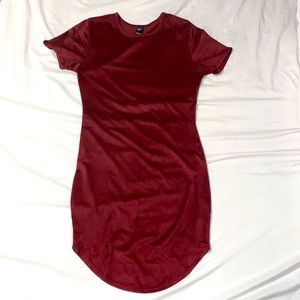 Windsor Maroon Suede Bodycon Dress